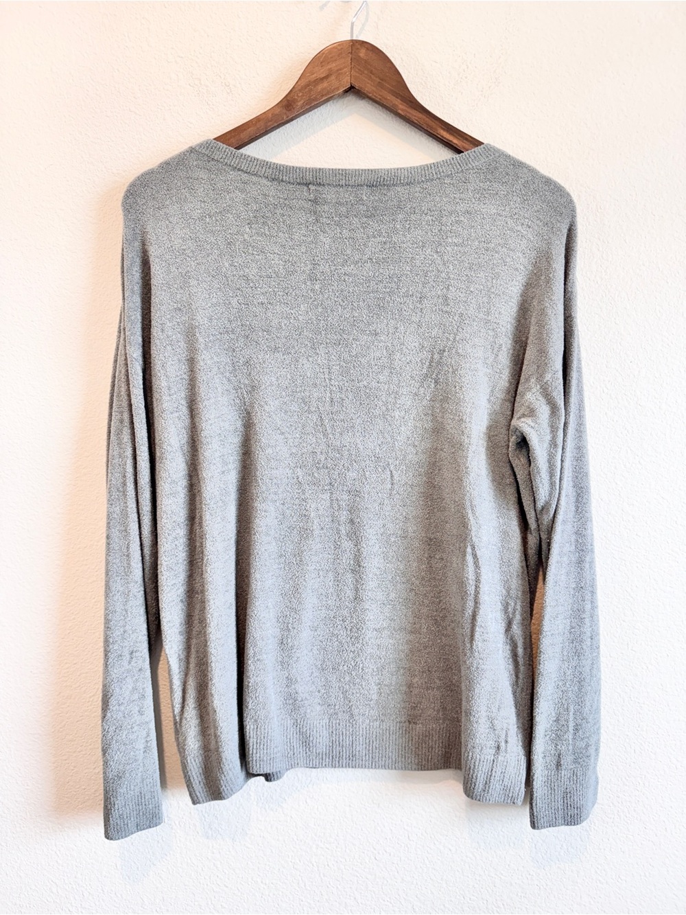Barefoot Dreams Cozy Chic Luxe Soft Knit Sweater Lounge Minimalist Gray L F92 - Picture 8 of 9